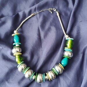 Necklace Statement Piece Blue & Green